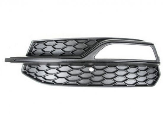 Grille gauche pare-chocs avant noire avec moulure + trous antibrouillard [S-line] Audi A3