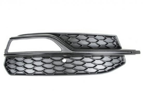 Grille droite pare-chocs avant noire avec moulure + trous antibrouillard [S-line] Audi A3
