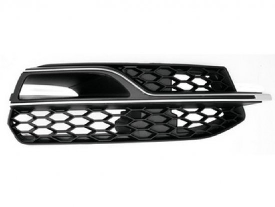 Grille droite pare-chocs avant noire avec moulure argent [S3] Audi A3