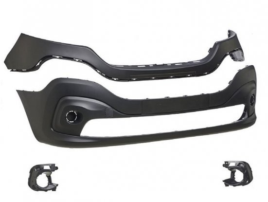 Pare-chocs avant noir avec moulures et supports Renault Trafic