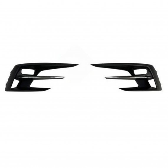 Jeu de grilles latérales noires, avec trou antibrouillard, avec moulure chromée Renault Megane