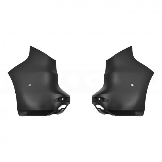 Kit embouts pare-chocs arrière, noir, trou capteur (2 pièces) Renault Kangoo